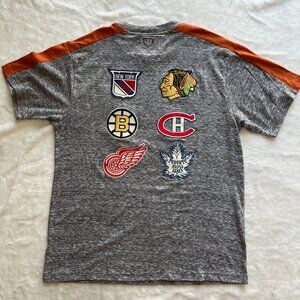 Old Time Hockey Original Six T Shirt Sz L Rafters Collection NHL Vintage Patches